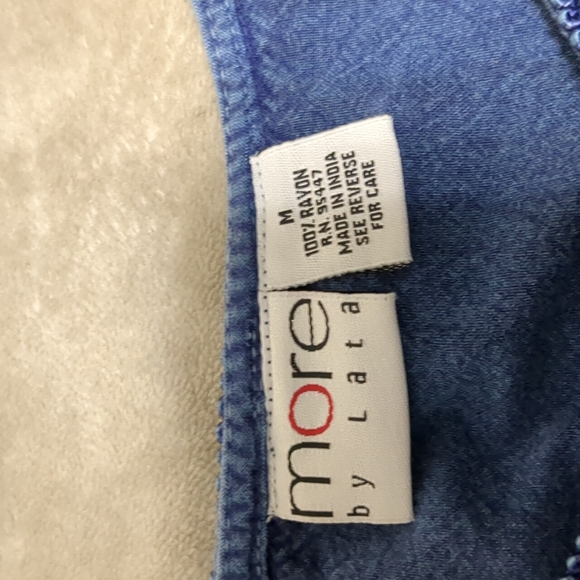 Blue jean material looking blouse - Picture 5 of 8